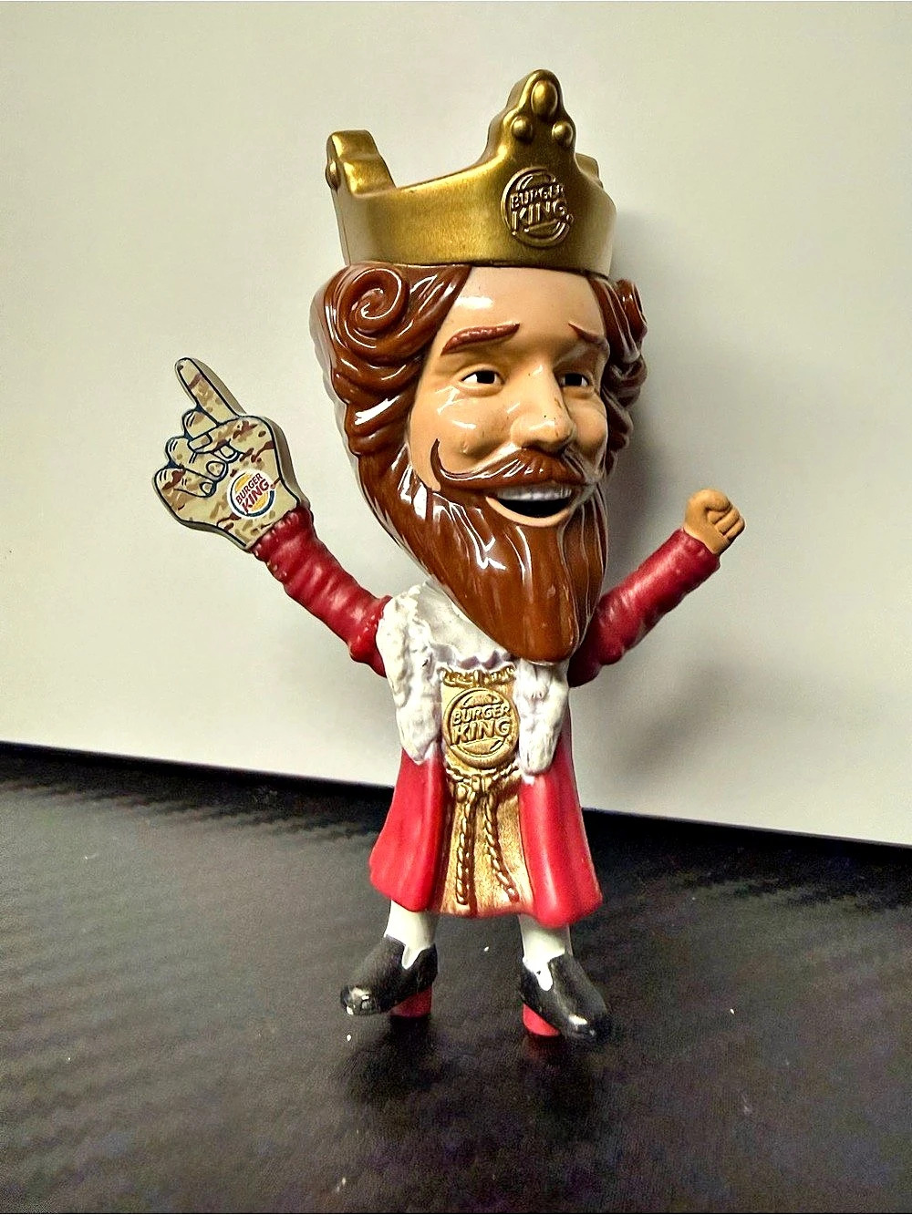 Burger King The King Bobblehead with Foam Finger Red & Gold